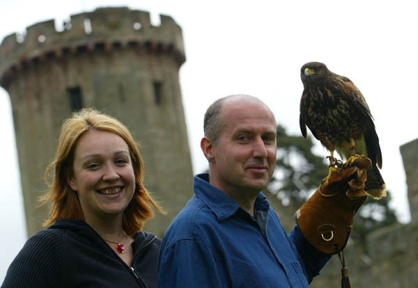 Guests on a Bird of Prey Experience at Warwick Castle